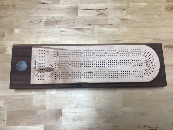 Cribbage Board (Bird eyes Maple & Black Walnut) #08