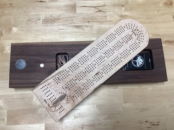 Cribbage Board (Bird eyes Maple & Black Walnut) #08