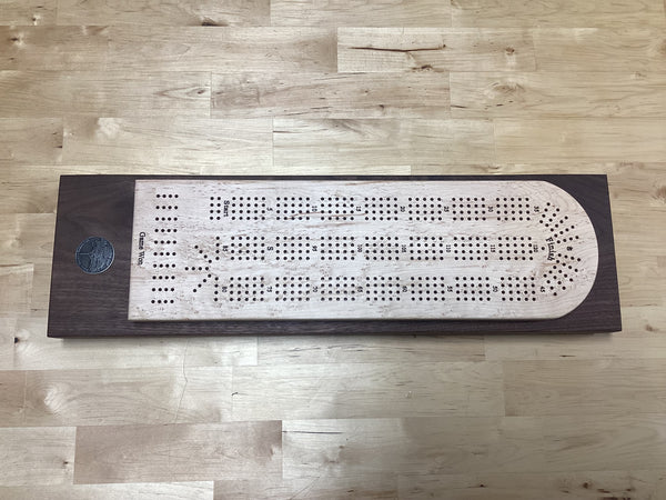 Cribbage Board (Bird eyes Maple & Black Walnut) #09