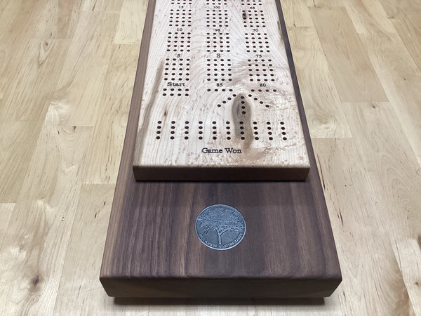 Cribbage Board (Bird eyes Maple & Black Walnut) #08