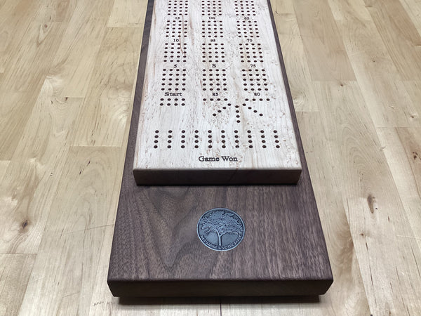 Cribbage Board (Bird eyes Maple & Black Walnut) #09