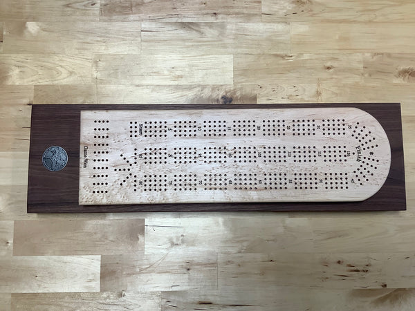 Cribbage Board (Bird eyes Maple & Black Walnut) #03