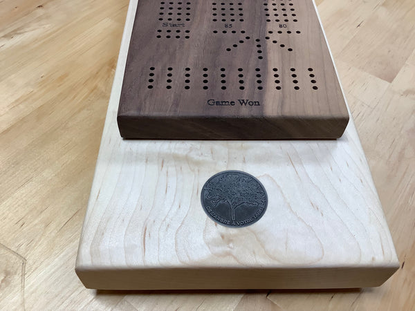 Cribbage Board (Black walnut & Maple) #06