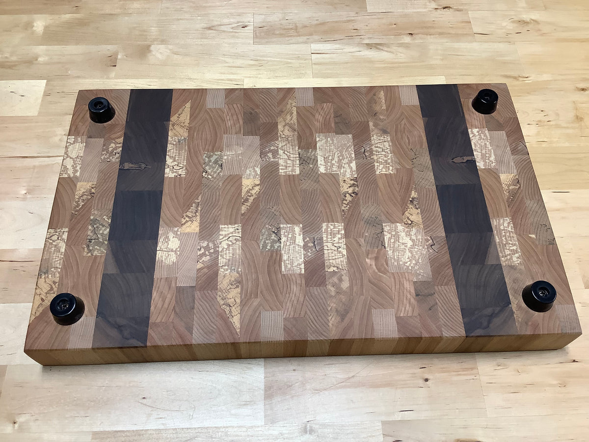 Planche à Découper Bois Bout Érable Bouclé – Fait Main