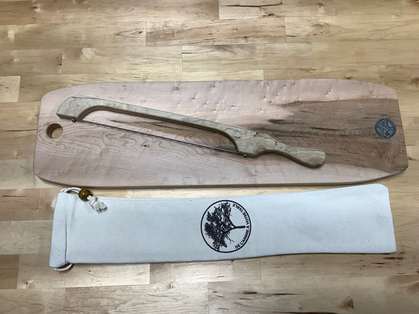Presentation Board Set (Bird eyes Maple) with a Bread Knife #03EPA