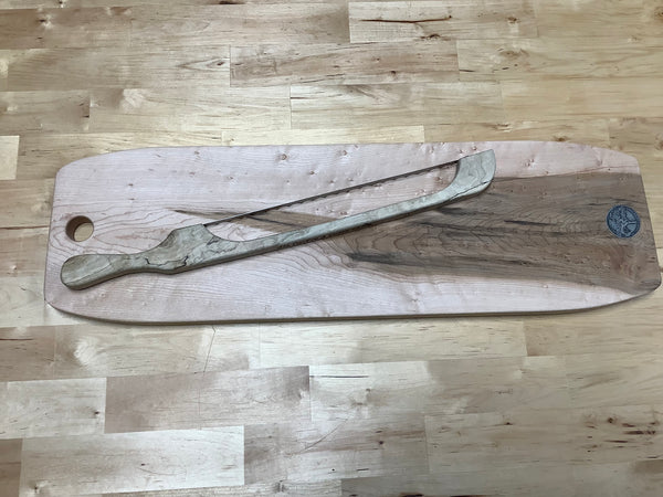 Presentation Board Set (Bird eyes Maple) with a Bread Knife #03EPA