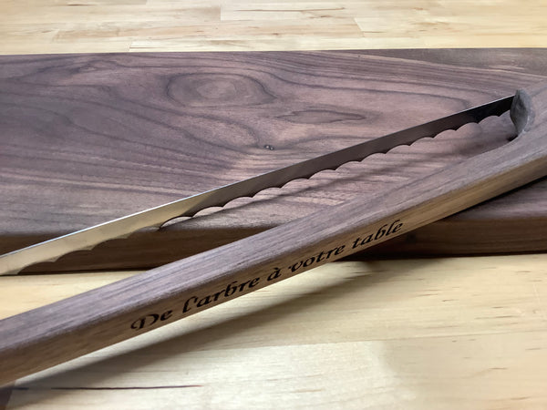Presentation Board Set (Black Walnut) with a Bread Knife #04EPA
