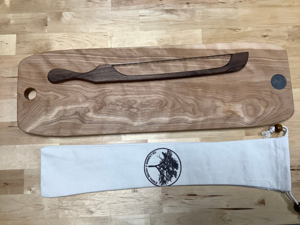 Presentation Board Set (Curley yellow Birch)  with a Bread Knife #06EPA