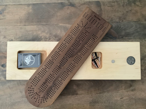 Cribbage Board (Black Walnut & Maple) #02