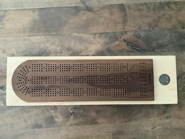 Cribbage Board (Black Walnut & Maple) #02