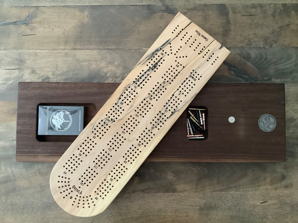 Cribbage Board (Ambrosia Maple & Black Walnut) #03