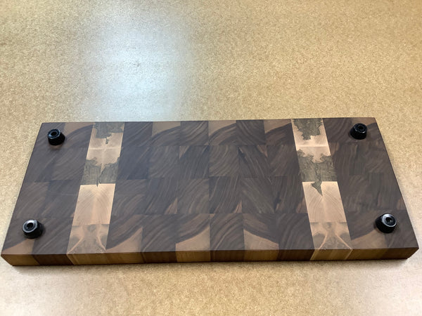 End grain cutting board (Black walnut and Ambrosia) #PEG02