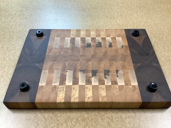 End grain cutting board (Spalted Maple and Black Walnut) #PEG01