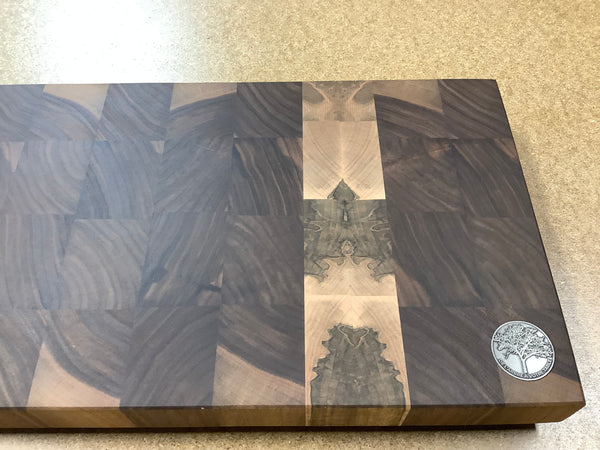 End grain cutting board (Black walnut and Ambrosia) #PEG02