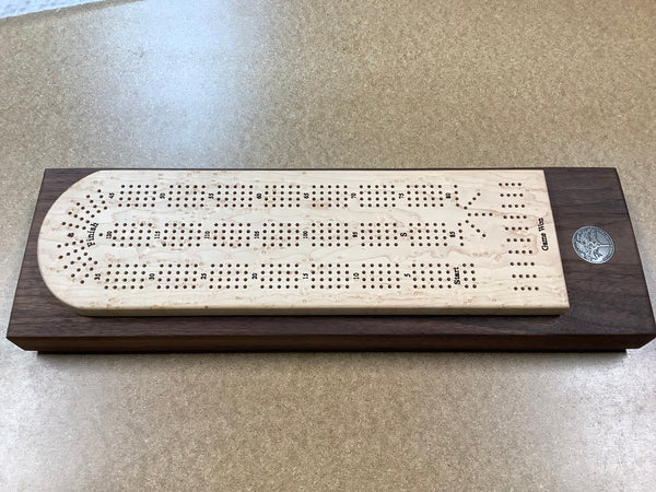 Cribbage Board (Bird eyes Maple & Black Walnut) #08