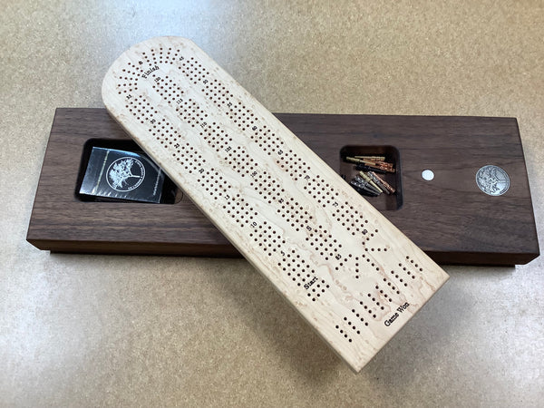 Cribbage Board (Bird eyes Maple & Black Walnut) #08