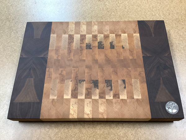 End grain cutting board (Spalted Maple and Black Walnut) #PEG01