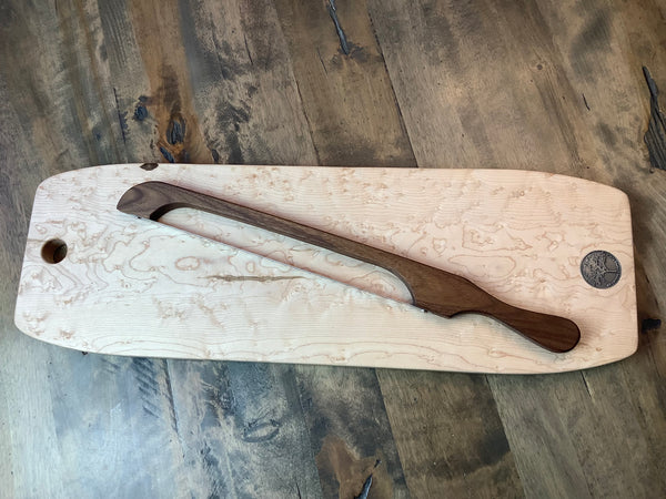 Presentation Board Set (Bird eyes Maple) with a Bread Knife #01EPA