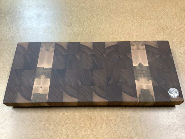 End grain cutting board (Black walnut and Ambrosia) #PEG02