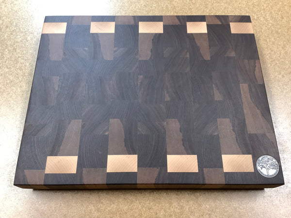 End Grain Cutting Board (Black Walnut and Maple) #PEG06